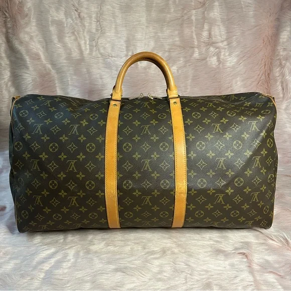🟥 SOLD! Louis Vuitton Keepall 60 Bandouliere Monogram Duffle Bag Travel Luggage - Picture 3 of 17